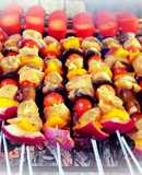 Brochetas de pollo al grill