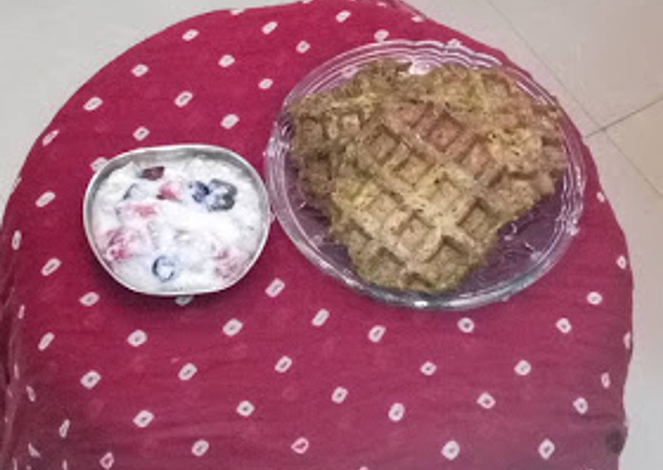 Nutri Waffles with fruity yoghurt