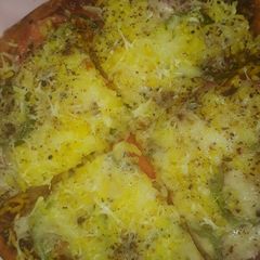 Healthy Wheat rice pizza A picture of Healthy Wheat rice pizza.