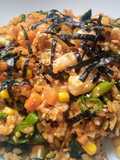 Korean-Style Veggie Shrimp Fried Rice with Gochujang - One-Pan Meal - Loaded with Veggies