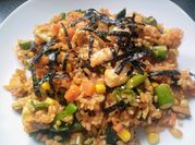 A picture of shrimp fried rice
