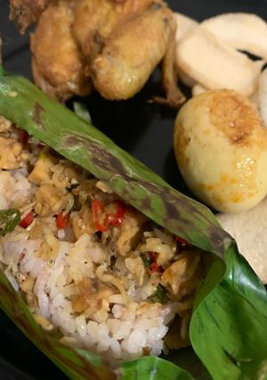 Foto resep Nasi Bakar Tempe Teri (Nasi Merah)