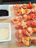 Brochetas de langostinos 👍🇵🇪