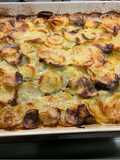 Tangy Potato Gratin with Bacon and Swiss Chard