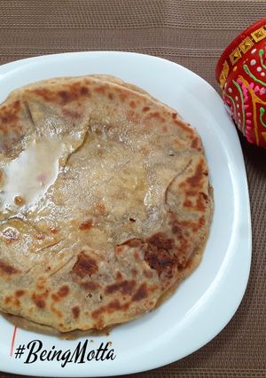 A picture of Almond-Jaggery Puran Poli.