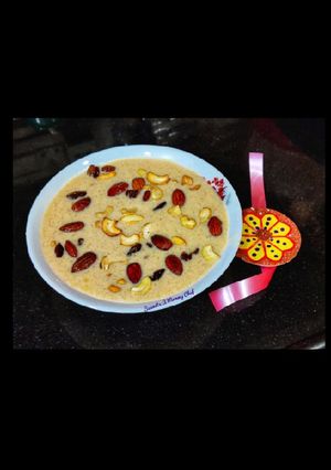 A picture of Caramel rice kheer.