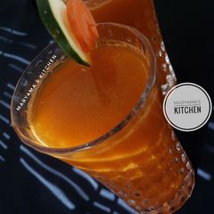 A picture of Carrot and cucumber juice.