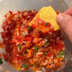 A picture of Fresh homemade salsa.