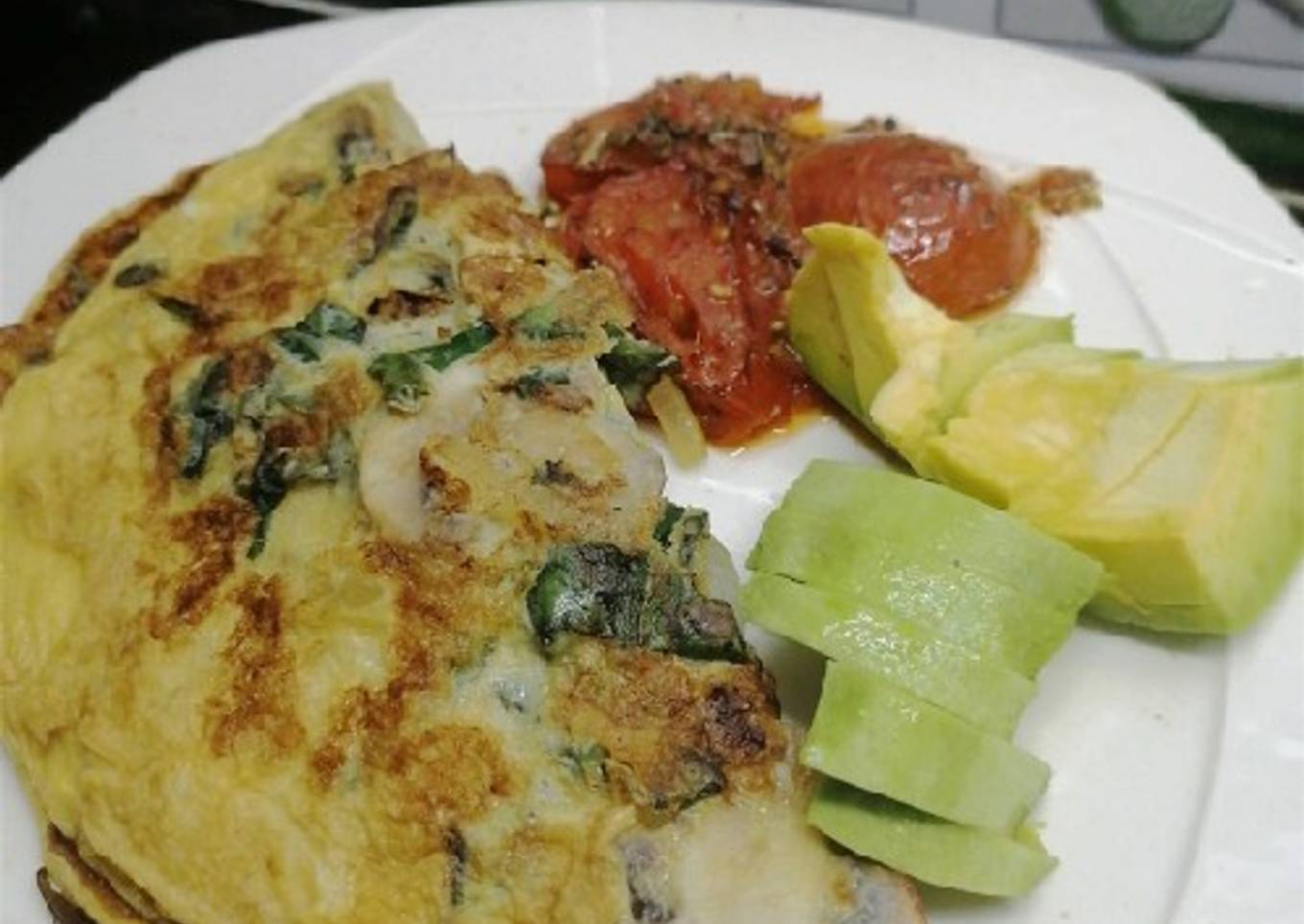 Omelette de espinaca y champiñones 🍳🥚🥬