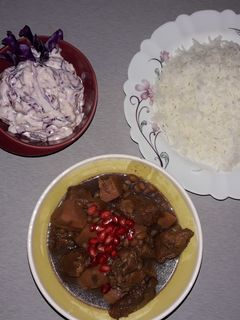عکسی از دستور خورشت انار و به