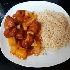 A picture of Sweet & Sour Battered Chicken with Pineapple 🤗.