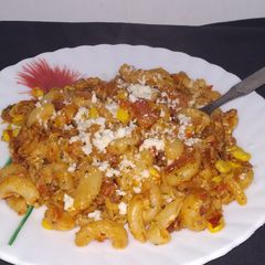 Cheesy Soya Cavatappi Pasta A picture of Cheesy Soya Cavatappi Pasta.