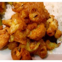A picture of Gobhi or Kauli Bhute Ko / Stir fried Cauliflower.