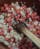 Chorizo de pavo con papas a lo ranchero para tacos mamá Tere