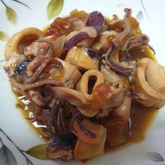 A picture of Adobong Pusit with sabaw.