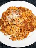 AUTHENTIC BOLOGNESE SAUCE WITH PASTA. JON STYLE