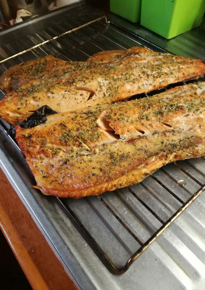 Una foto de Salmón a la parrilla