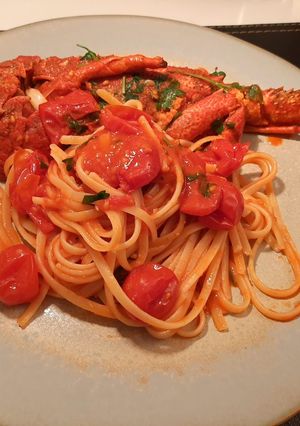 Una foto de Pasta con langosta