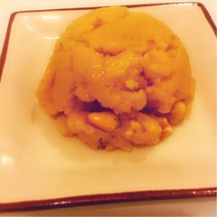 Poha/Aval Kesari (flattened rice dessert) A picture of Poha/Aval Kesari (flattened rice dessert).