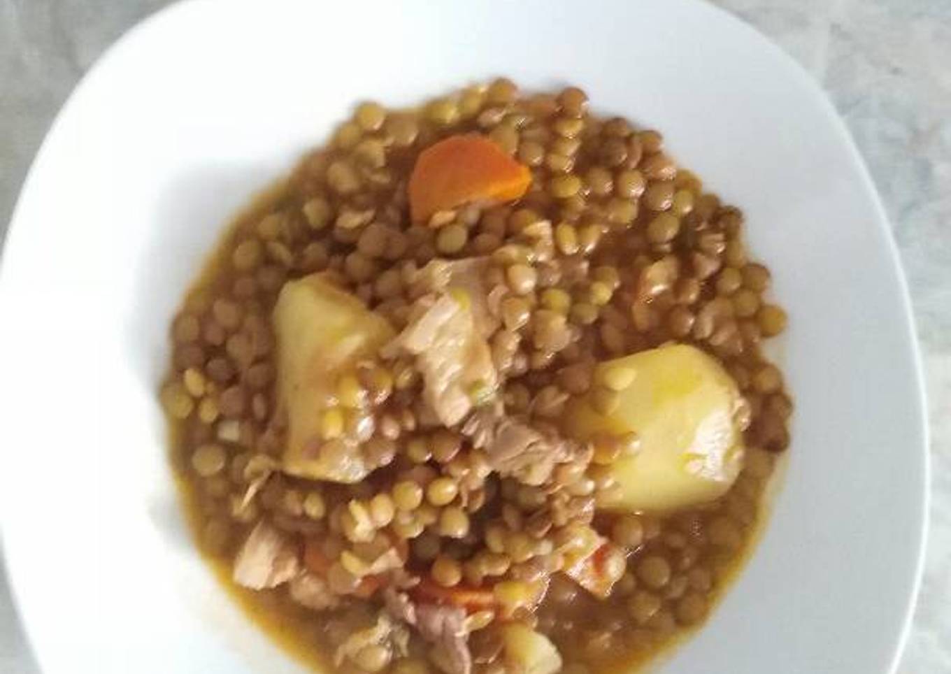 Lentejas en zumo de pomelo