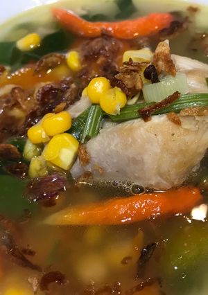 Foto resep Sup Jagung Ayam Goreng
