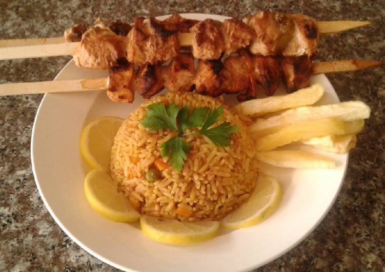 ارز مع شيش طاووق ولا اشهى 😍😋