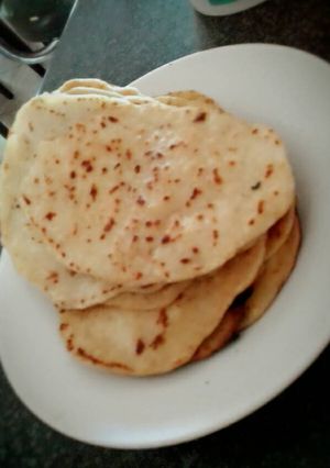 A picture of Pan fried rotis.