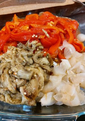 A picture of Escalivada, Roasted Vegetable Salad.