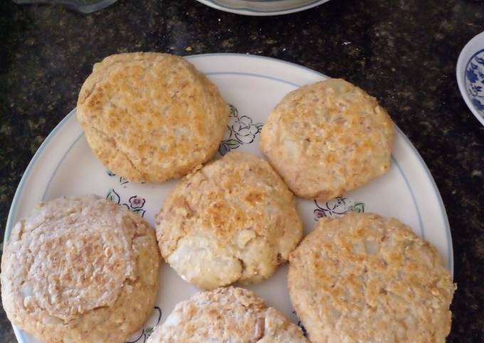 Tortitas de papa, atún y avena Receta de Alejandro Elvira- Cookpad