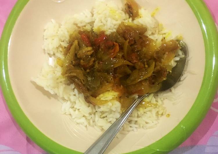 Step-by-Step Guide to Prepare Favorite White rice &amp; sauce🍚🍲