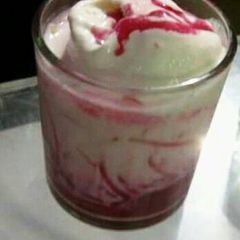 A picture of Malai strawberry lassi.