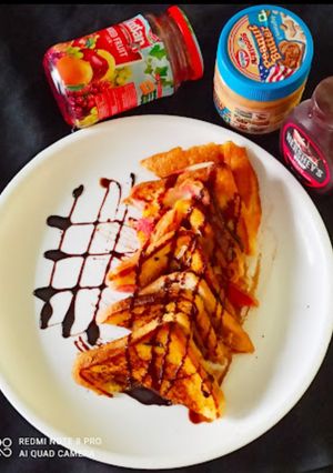 एगलेस फ्रेंच टोस्ट (eggless french toast recipe in Hindi) रेसिपी मुख्य फोटो