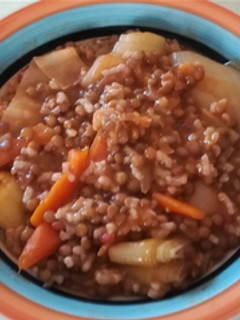 Una foto de Lentejas vegetarianas con arroz