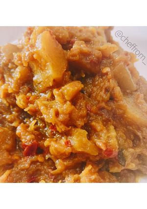 A picture of Kaddu ki sabzi.