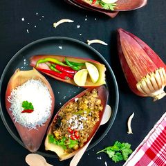 A picture of Mochar Ghonto (Banana Blossom Curry).