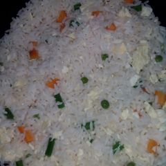 Vegetable and scramble egg rice A picture of Vegetable and scramble egg rice.