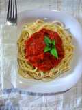 Espagueti con salsa de tomate