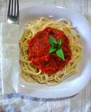 Espagueti con salsa de tomate