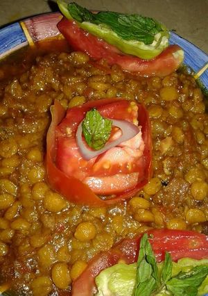 A picture of Daal chana with qeema.