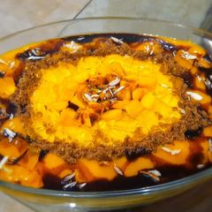 A picture of Mango choco trifle.