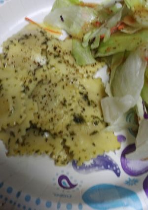 A picture of Panboiled Buttery Ravioli.