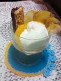 Postre en copa c/fruta y barrita de cereal