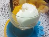 Postre en copa c/fruta y barrita de cereal