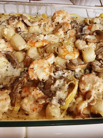 Easy Way Make Shrimp-Scallops &amp; Mushroom Fettuccine the Delicious Tasty
