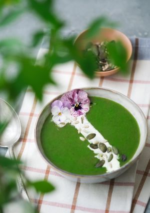 Une photo de Soupe de cresson et crème de menthe