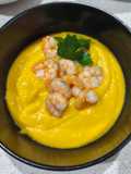 Crema de Calabaza con Langostinos Dorados en TM6