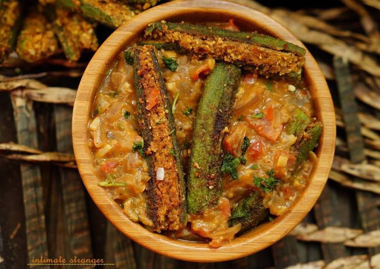 Recipe of Quick Bharwa Bhindi [ gravy]