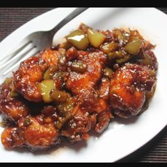 A picture of Prawns manchurian.