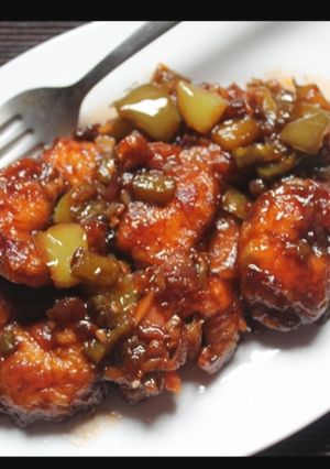 A picture of Prawns manchurian.