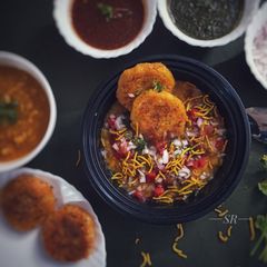 A picture of Ragda pattice Mumbai style.